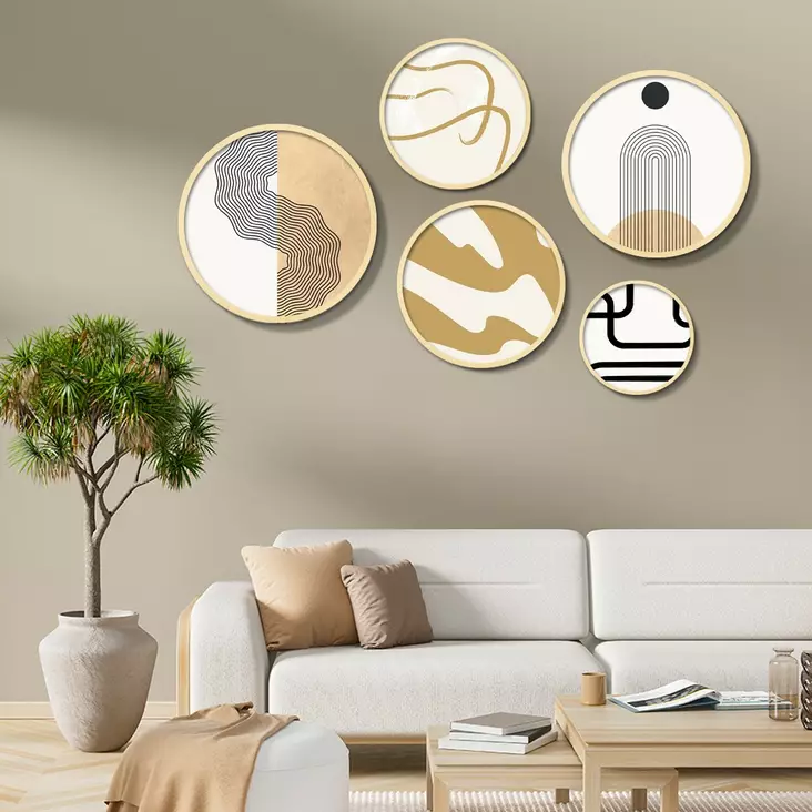 Inramad MDF-tavla Wallity Flerfärgad MDF 43,5x43,5 cm 5 Delar - Tavlor och ramar - 8684283551132 - 1