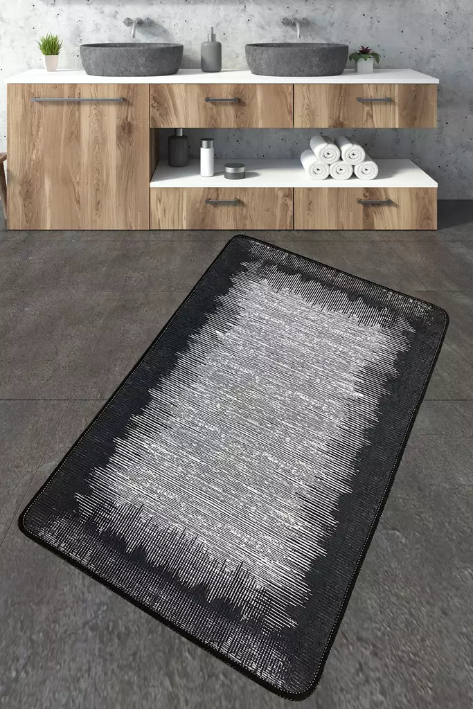 Badrumsmatta Mijölnir Flerfärgad 100% Polyester Antibakteriell Halkfri 70x120 cm - Badrumsmattor och våtrumsmattor - 8683342800532 - 1