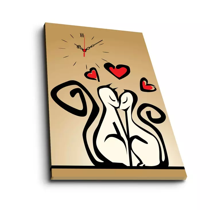 Väggklocka Wallity Flerfärgad Canvas 45x70 cm - Väggklockor - 8681181056882 - 1