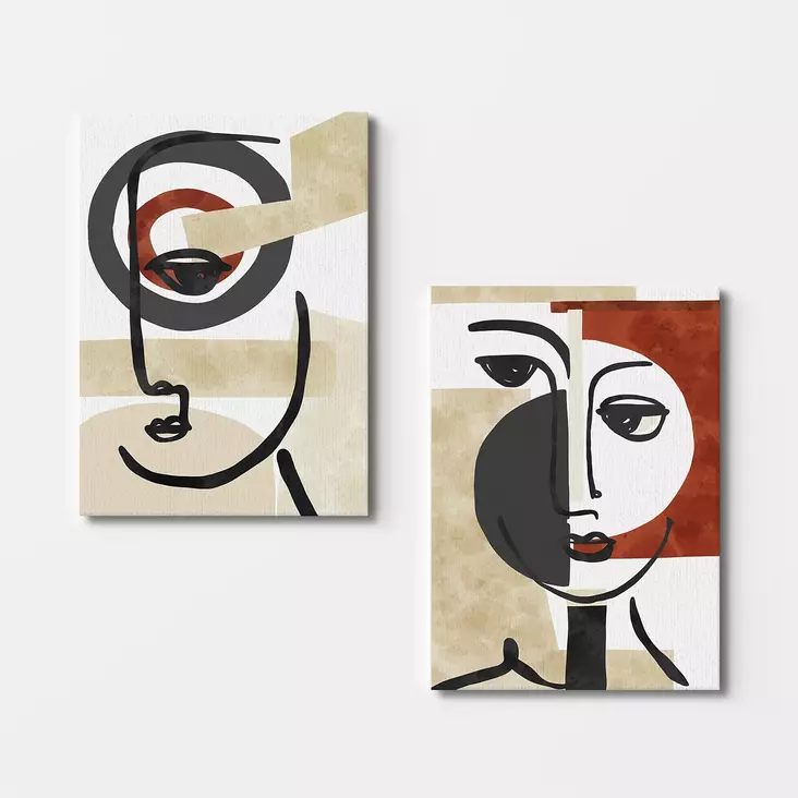 Canvastavla Wallity Flerfärgad Canvas 50x70 cm 2 Delar - Tavlor och ramar - 8684282409182 - 1