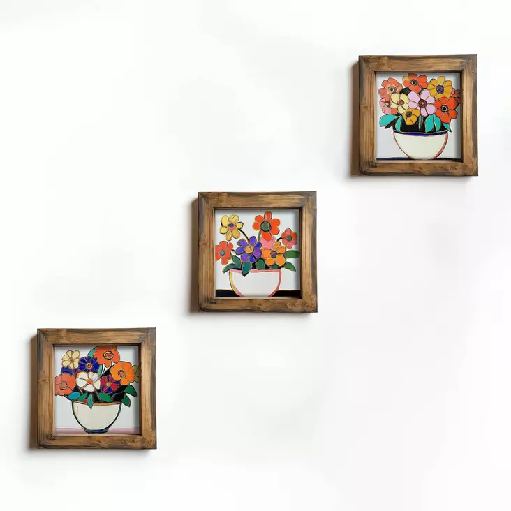 Inramad MDF-tavla Wallity Flerfärgad MDF 16x16x2 cm 3 Delar - Tavlor och ramar - 8684283650132 - 1