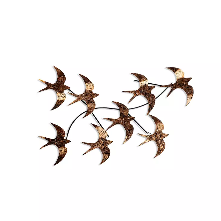 Väggdekor Metall Wallity Flying Birds Flerfärgad Metall 69x41x7 cm 3 Delar - Dekorationer, prydnadsföremål - 8683742873822 - 1