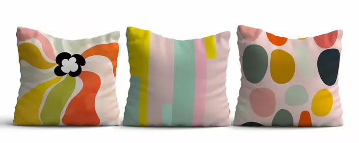 Kuddfodral Set Aberto Design Asr_plw25 Flerfärgad Bomull Polyester 43x43 cm - Prydnadskuddar - 8684283661152 - 1