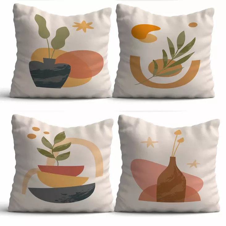 Kuddfodral Set Aberto Design ASRplw4 Flerfärgad Polybomull 43x43 cm - Prydnadskuddar - 8684283712472 - 1