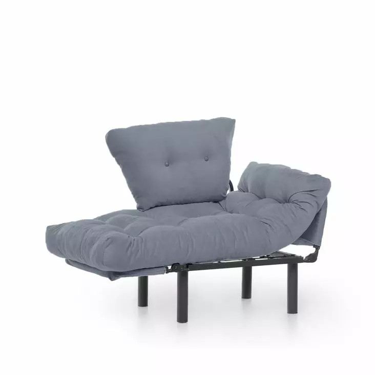 Öronlappsfåtölj Atelier del Sofa Nitta Grå Polyester 95x70x85 cm - Fåtöljer - 8681875833782 - 1
