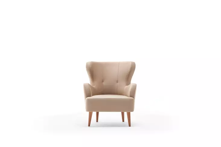 Öronlappsfåtölj Atelier del Sofa Karina Cream Sammet 73x80x87 cm - Fåtöljer - 8683342008082 - 1