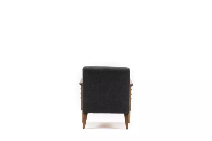 Öronlappsfåtölj Atelier del Sofa Kemer Mörkgrå Polyester 69x83x80 cm - Fåtöljer - 8681875647792 - 1