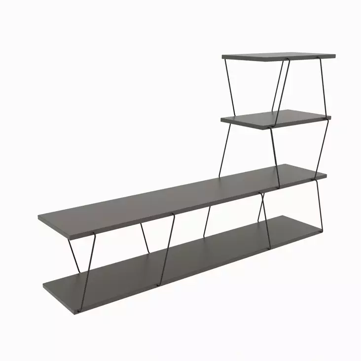 Vardagsrumsmöbelset Hanah Home Basak Antracit Spånskiva Metall 150x93x30 cm - Möbler - 8683742690122 - 1