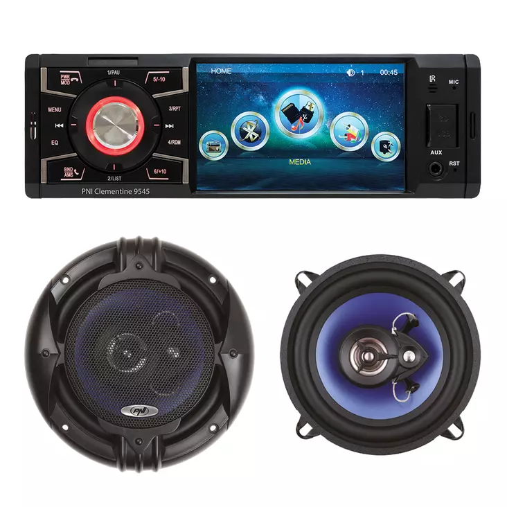 Paket MP5 bilspelare PNI Clementine 9545 + koaxiala bilhögtalare PNI HiFi650, 120W, 16,5 cm - Bilradioapparater - 5949066519932 - 1