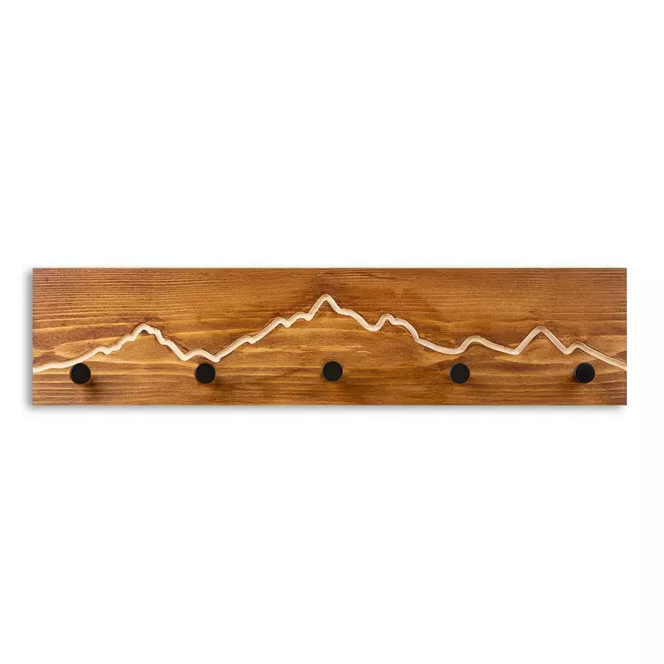 Vägghängare Wallity Mountain 2 Valnöt Trä/Metall 60x14x5 cm - Klädhängare - 8684282463382 - 1