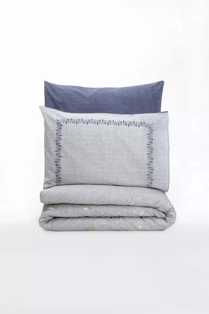 Påslakanset Dubbel L'essentiel Nitsa Mörkblå Bomull 200x220 cm 240x260 cm 50x70 cm - Lakan och örngott - 8683742574972 - 1