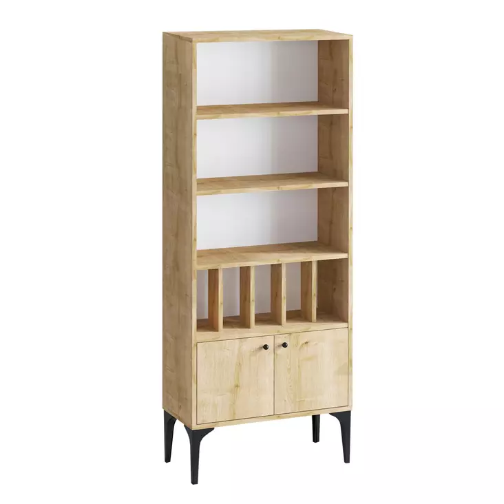 Bokhylla Hanah Home Pollux Safir Ek Spånskiva 60x175x30 cm - Bokhyllor - 8683342978712 - 1