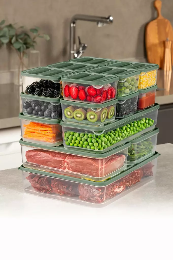 Förvaringslåda Set Hermia Grön Plast 17 Delar - Plastlådor och förvaringslådor - 8684283210442 - 1