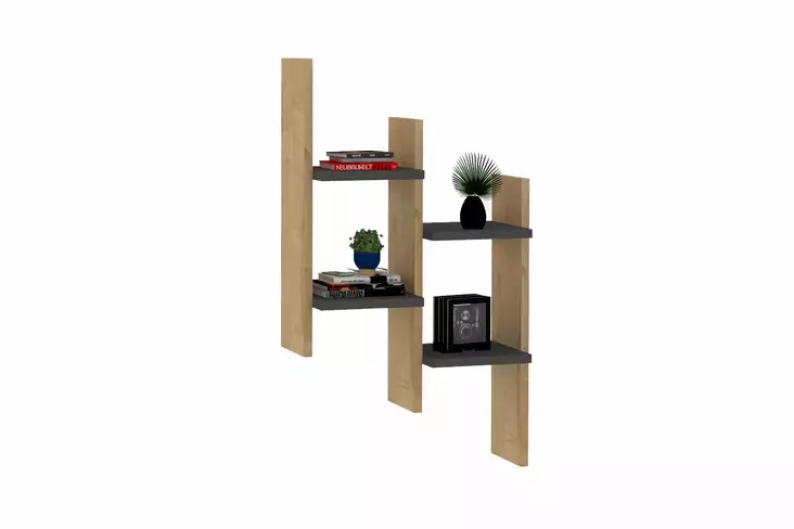 Vägghylla Hanah Home Su Ek Antracit Spånskiva 49,4x85x14,5 cm - Vägghyllor - 8681875683462 - 1