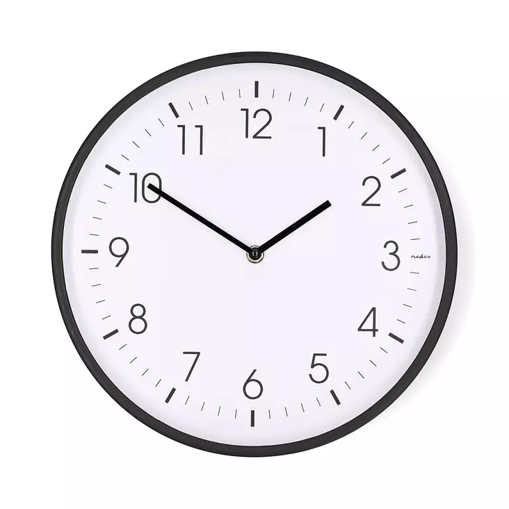 Väggklocka | Diameter: 300 mm | Plast | Tyst rörelse | Svart - Klockor - 5412810473892 - 1