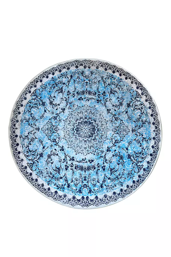 Matta Conceptum Raiya Çap Blå Polyester 80x80 cm - Runda mattor - 8683342627252 - 1