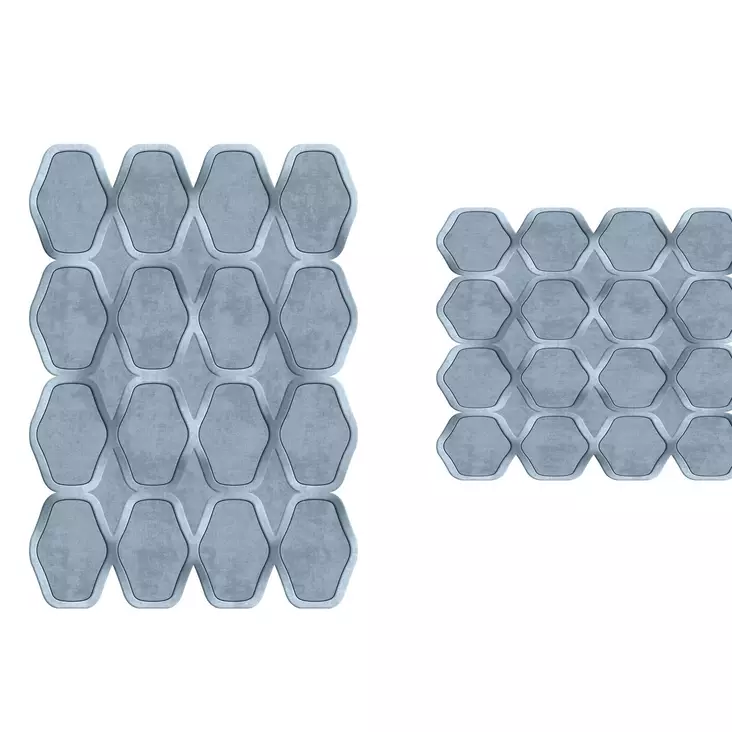 Badrumsmatta Set Mijölnir Blå 100% Polyester Halkfri Antibakteriell Maskintvättbar 50x60 cm & 60x100 cm - Badrumsmattor och våtrumsmattor - 8682870989542 - 1