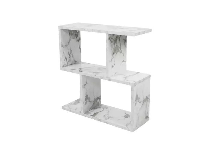 Sidobord Hanah Home Life Vit Marmormönster Spånskiva 60x60x20 cm - Sidobord och extrabord - 8684282480402 - 1