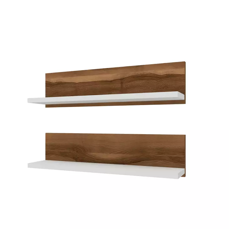 Vägghylla Hanah Home Wall Shelf Valnöt Vit Spånskiva 60x15x13 cm - Vägghyllor - 8684282413592 - 1