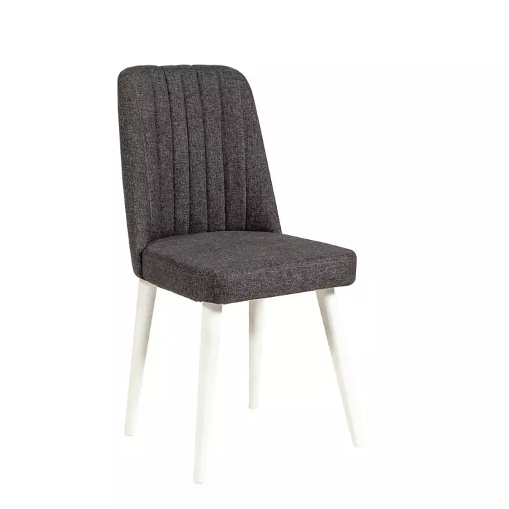 Stol Hanah Home Stormi Vit Antracit Spånskiva Linne 47x89x46 cm - Stolar - 8683342722612 - 1