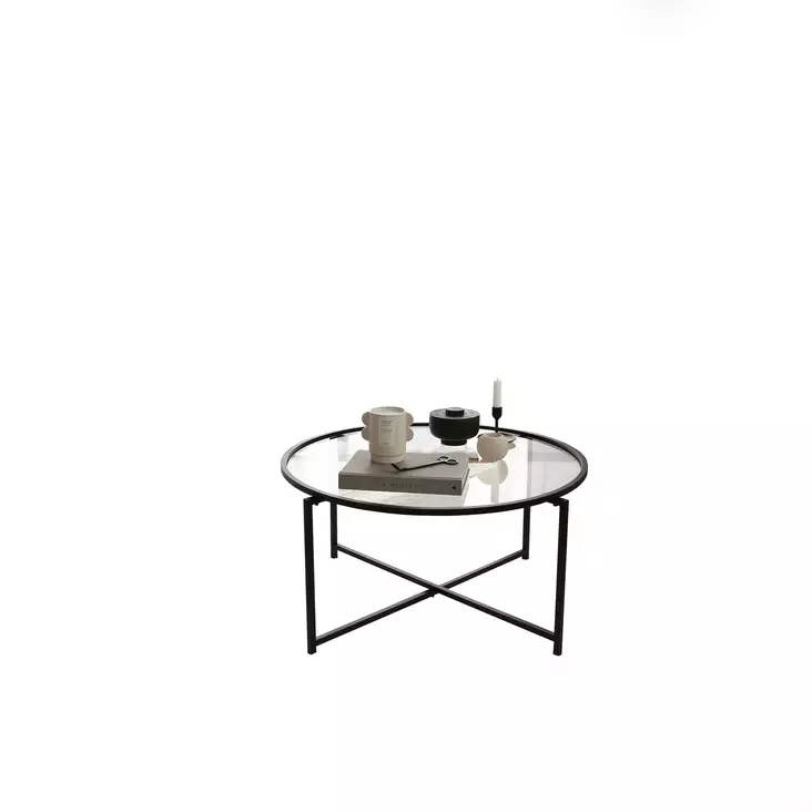 Soffbord Hanah Home Sun S403 Svart Härdat Glas 83x40x83 cm - Soffbord - 8682870660502 - 1