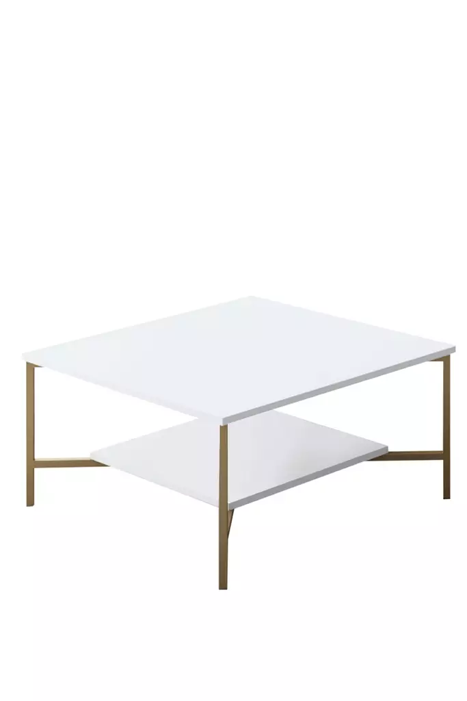 Soffbord Hanah Home Gold Line Vit Svart Spånskiva 80x80x40 cm - Soffbord - 8683742126232 - 1