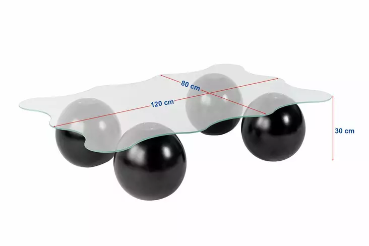 Soffbord Nordure Noxa Svart Brons Härdat Glas Polyuretan 120x30x80 cm - Soffbord - 8684283730162 - 1