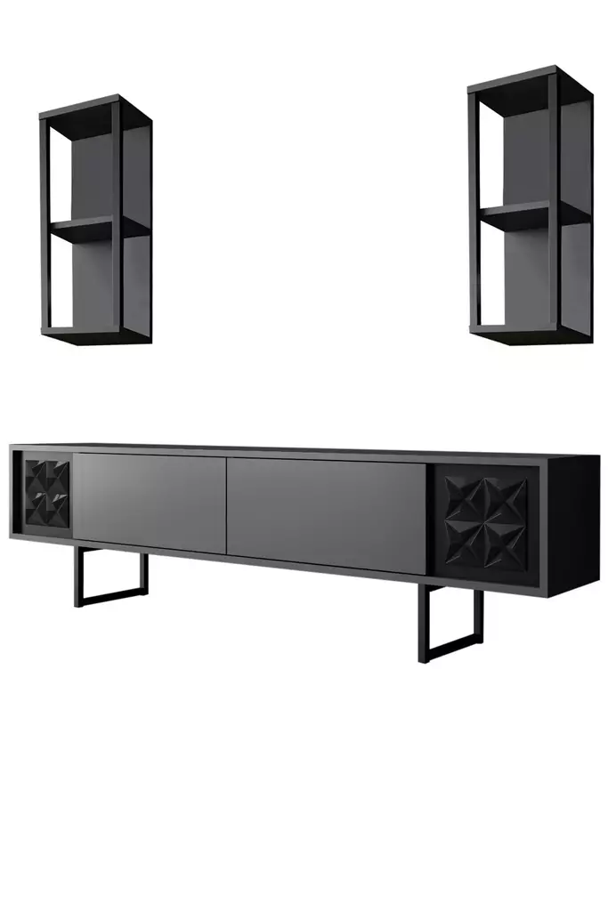 TV-bänk Hanah Home Black Line Antracit Spånskiva 180x30x48 cm - TV-bänkar - 8683742126102 - 1