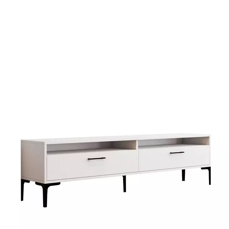 TV-bänk Hanah Home Istanbul 2 Vit Spånskiva 180x35x47 cm - TV-bänkar - 8684282191162 - 1