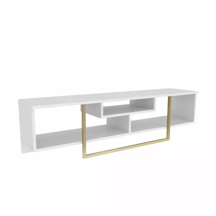 TV-bänk Hanah Home Asal 150 Vit Guld Spånskiva 150x35,2x40 cm - TV-bänkar - 8683743121052 - 1