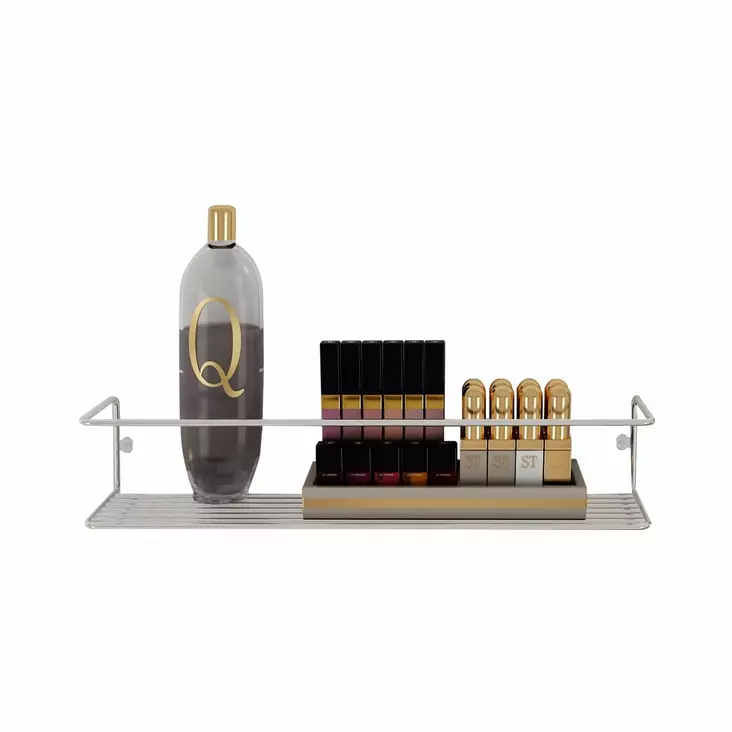 Vägghylla Hanah Home Banyo Makyaj Raf? Krom Metall 7x7x33 cm - Vägghyllor - 8682870729612 - 1