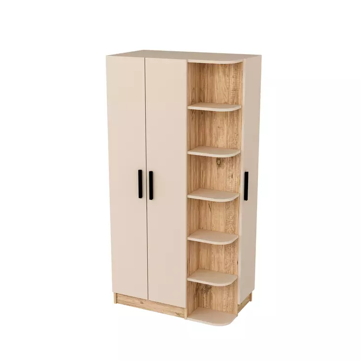 Garderob Hanah Home Luses Furu Beige Spånskiva 90x181,8x50 cm - Garderober - 8684282530022 - 1