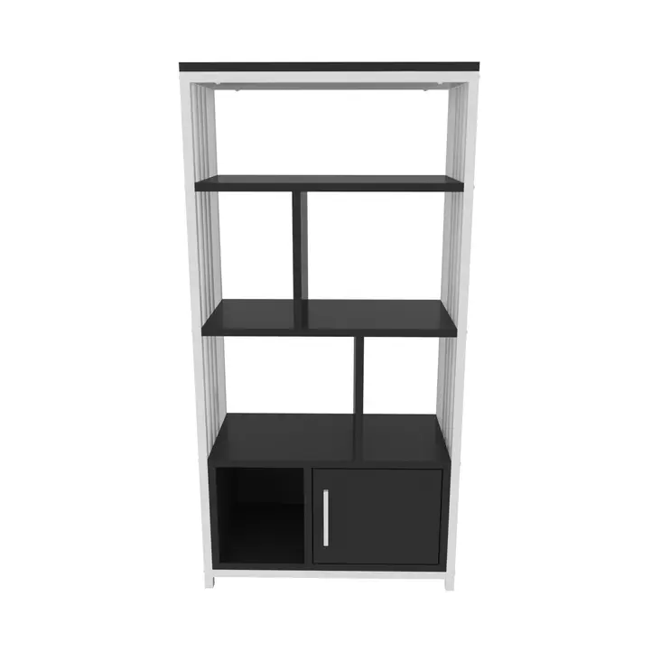 Bokhylla Hanah Home Valero Svart Vit Spånskiva 60x120x29,6 cm - Bokhyllor - 8683743959532 - 1