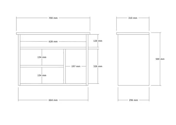 Skoskåp Hanah Home Furnas Ek Spånskiva 70x50x31 cm - Skåp och byråer - 8683743420742 - 1