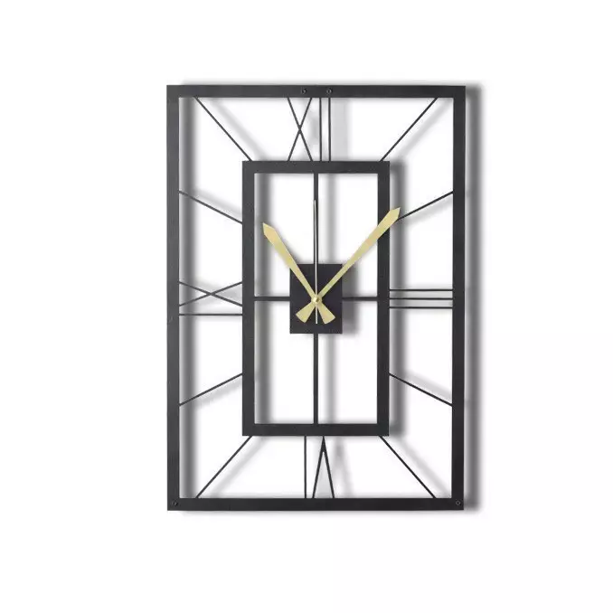 Väggklocka Wallity Svart Metall 49x34,5 cm - Väggklockor - 8681875050172 - 1