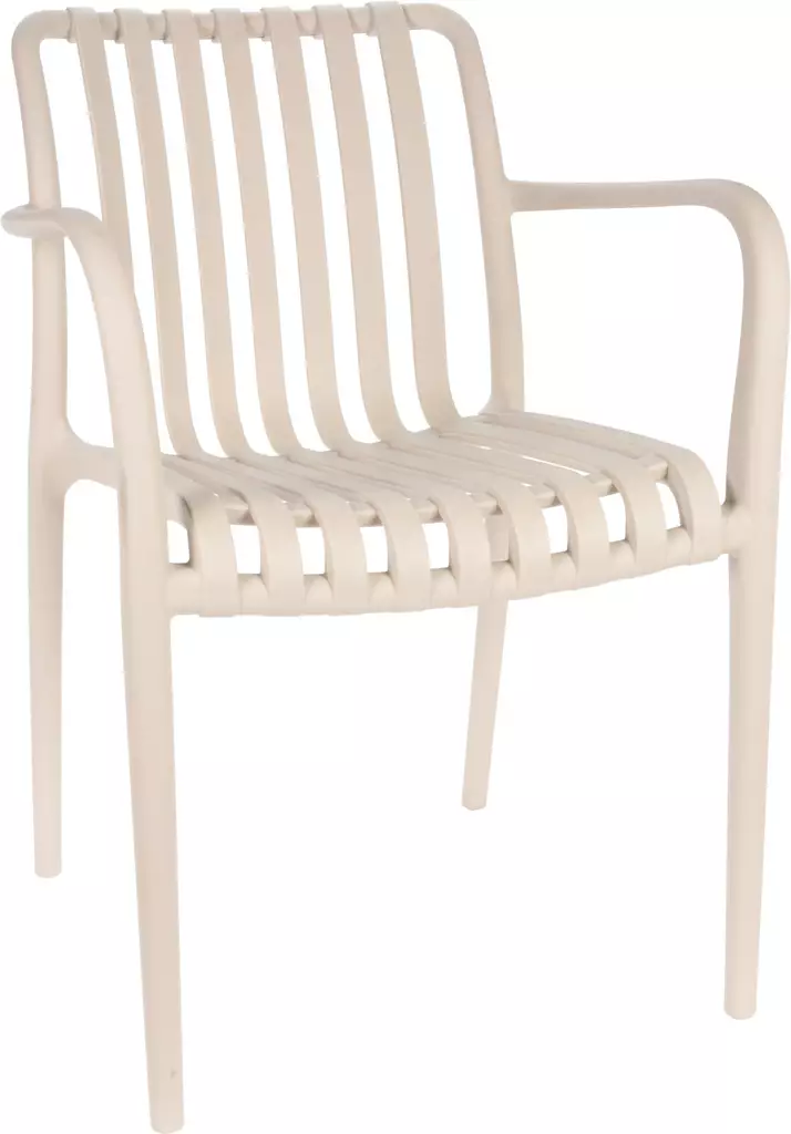 Utomhusstol med armstöd ljusgrå plast UV-skyddad - Trädgårdsstolar och soffor - 8720573916202 - 1