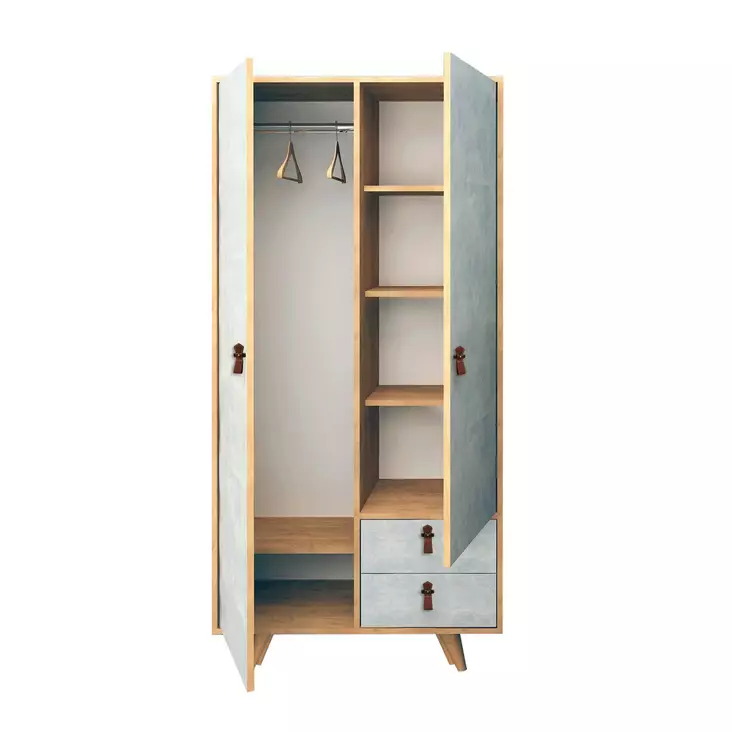 Garderob Hanah Home Suwon Ek Spånskiva 100x190x52 cm - Garderober - 8681875126822 - 1