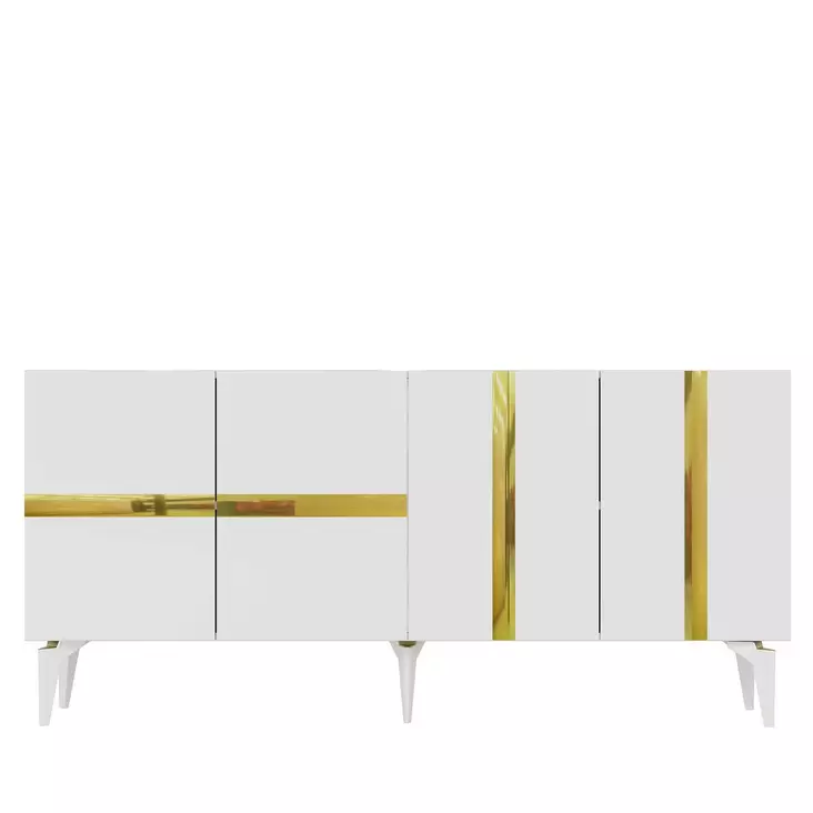 Konsolbord Hanah Home Vania Vit Guld Spånskiva 150x40x79 cm - Byråer och skåp - 8684282612872 - 1