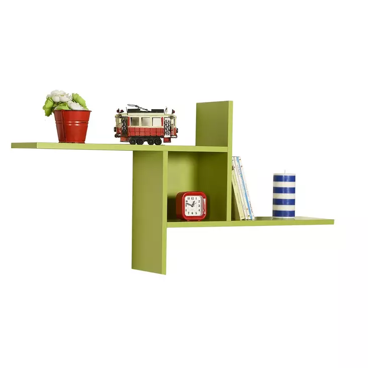 Vägghylla Hanah Home Raf04Yy1 Grön Spånskiva 100x50x18 cm - Vägghyllor - 8684282333432 - 1