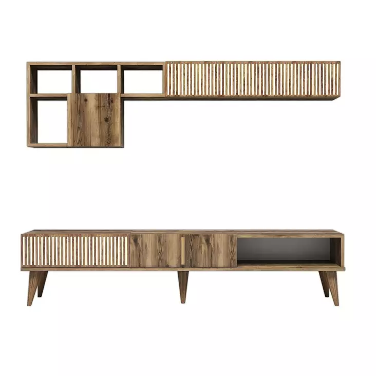 TV-bänk Hanah Home Milan Valnöt Spånskiva 180x40x35 cm - TV-bänkar - 8681875828092 - 1