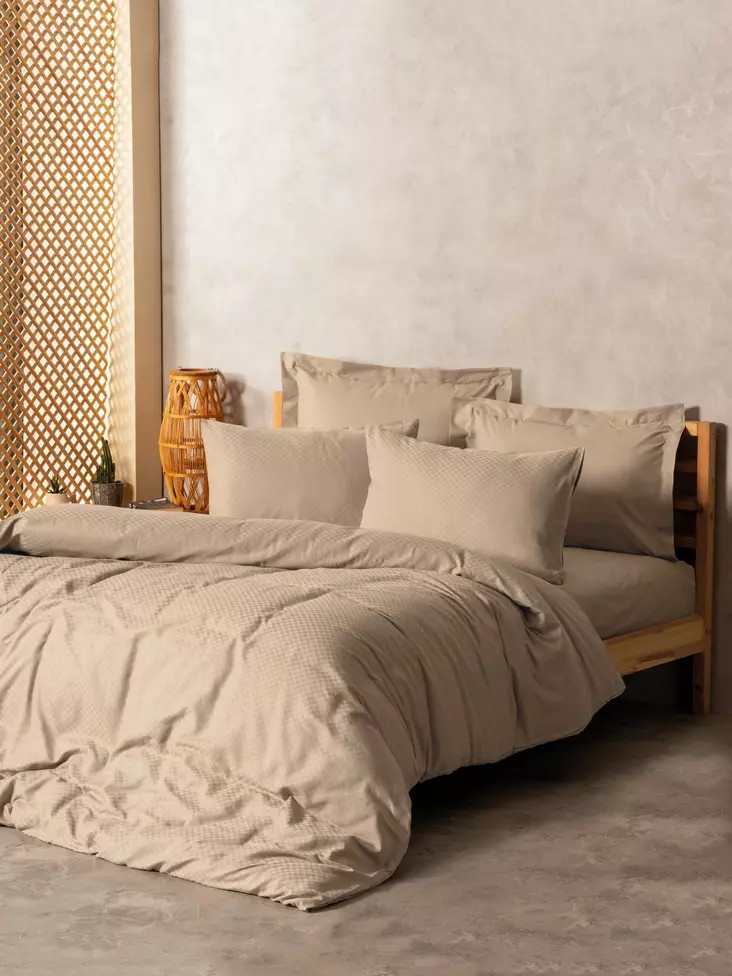 Påslakanset för enkelsäng Ranforce, mink, 160 x 220 cm, mjukt, lättskött - Lakan och örngott - 8684282475712 - 1