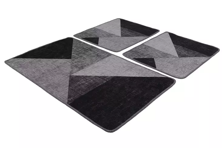Badrumsmatta Set Mijölnir Flerfärgad 100% Polyester Antibakteriell Halkfri 50x60 cm & 60x100 cm - Badrumsmattor och våtrumsmattor - 8683342801492 - 1