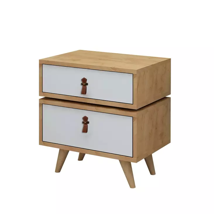 Sängbord Hanah Home Leija Ek Spånskiva 50x59x40 cm - Nattduksbord - 8681875207422 - 1