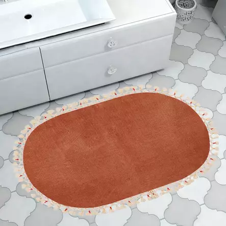 Badrumsmatta Mijölnir Brun 100% Akryl Halkfri Antibakteriell 50x75 cm - Badrumsmattor och våtrumsmattor - 8683342423373 - 2