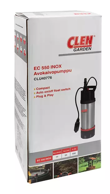 Avokaivopumppu CLEN Garden EC 550 INOX - Dränkbara pumpar - 6418549407763 - 2