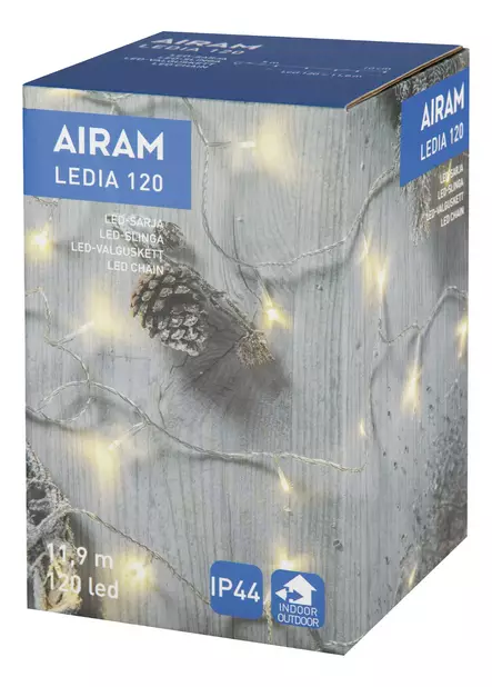 Ledia 120 l=C3=A4mmin valk, led v=C3=A4li 10 cm, kirkas johto ip44 - Dekorationsljus - 6435200249333 - 1