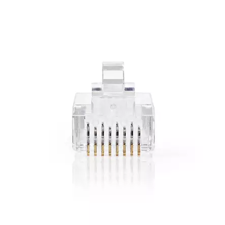 RJ45-kontakt | Hane | Solid UTP CAT6 | Rak | Guldplaterad | 10 st. | Polycarbonate | Transparent | Låda - Dator och nätverk - 5412810289363 - 1