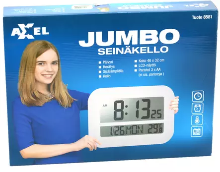 Sein=C3=A4kello Jumbo LCD 46 x 32cm - Väggklockor - 6438152085813 - 2
