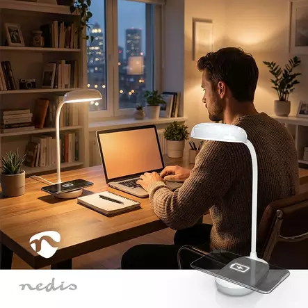 LED Bordslampa med trådlös laddare | Peka på funktion | LED | 3 W | Med dimning | Natural White | 4000 - Golv- och bordslampor - 5412810481033 - 5