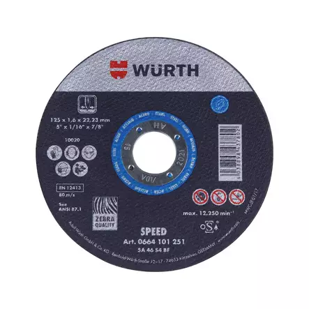 Katkaisulaikka 125x1,0 speed - Skivor för vinkelslipmaskin - 4038898434313 - 1